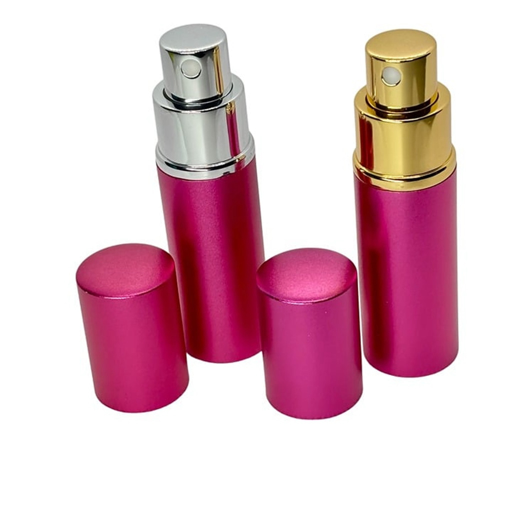 Metallic hot pink refillable perfume atomizer set